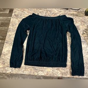 Bailey 44 Emerald Green Velvety off shoulder